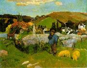 Paul Gauguin The Swineherd, Brittany oil on canvas